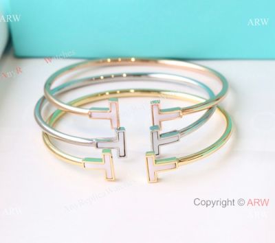 Best Quality T I F F I NY T Wire Bracelet White Enamel